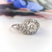 Art Deco Engagement Ring Circa 1930's .97ct t.w. Vintage Old European Cut Diamond Unique Halo Antique Anniversary Unique Ring Platinum