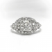 Art Deco Engagement Ring Circa 1930's .97ct t.w. Vintage Old European Cut Diamond Unique Halo Antique Anniversary Unique Ring Platinum