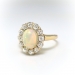 Antique Opal Diamond Ring Circa 1920's Edwardian 1.53ct t.w. Old European Cut Diamond Halo Statement Unique Engagement Ring 14k Yellow Gold