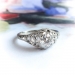 Art Deco Engagement Ring Circa 1930's Orange Blossom Traub .69ct t.w. Old European Cut Diamond Filigree Vintage Wedding Ring 18k White Gold