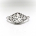 Art Deco Engagement Ring Circa 1930's Orange Blossom Traub .69ct t.w. Old European Cut Diamond Filigree Vintage Wedding Ring 18k White Gold