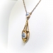Antique Moonstone Pendant Necklace Circa 1900's Art Nouveau 2.58ct t.w. Hand Engraved Push Present Wedding Gift 9ct Yellow Gold 16' Inches