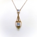 Antique Moonstone Pendant Necklace Circa 1900's Art Nouveau 2.58ct t.w. Hand Engraved Push Present Wedding Gift 9ct Yellow Gold 16' Inches