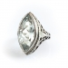 Art Deco Aquamarine Ring Circa 1930's 4.03ct Vintage Marquise Light Blue Aquamarine Birthstone Cocktail Wedding Filigree Ring 14k White Gold