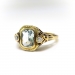 Art Deco Aquamarine Diamond Ring Vintage Circa 1930's 1.33ct t.w. Filigree Old European Cut Birthstone Engagement Ring 14k Yellow Gold