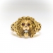RESERVED---Antique Edwardian Lion Ring Circa 1920's Vintage Old European Cut Ruby Lioness Panther Cougar Statement Pinky Ring Solid 10k Gold