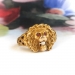 RESERVED---Antique Edwardian Lion Ring Circa 1920's Vintage Old European Cut Ruby Lioness Panther Cougar Statement Pinky Ring Solid 10k Gold