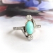 Antique Turquoise Diamond Ring Edwardian 1920's .96ct t.w. Toi Et Moi Bypass Natural Turquoise & Old European Cut Diamond 18k Platinum