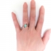 Antique Turquoise Diamond Ring Edwardian 1920's .96ct t.w. Toi Et Moi Bypass Natural Turquoise & Old European Cut Diamond 18k Platinum