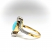Antique Turquoise Diamond Ring Edwardian 1920's .96ct t.w. Toi Et Moi Bypass Natural Turquoise & Old European Cut Diamond 18k Platinum