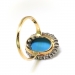 Antique Turquoise Diamond Ring Circa 1900's 3.86ct t.w. Art Nouveau Old European Cut Vintage Halo Unique Engagement Ring 14k Gold Platinum