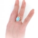 Antique Turquoise Diamond Ring Circa 1900's 3.86ct t.w. Art Nouveau Old European Cut Vintage Halo Unique Engagement Ring 14k Gold Platinum