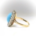 Antique Turquoise Diamond Ring Circa 1900's 3.86ct t.w. Art Nouveau Old European Cut Vintage Halo Unique Engagement Ring 14k Gold Platinum