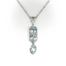 Art Deco Aquamarine Diamond Necklace Circa 1930's 3.38ct t.w. Filigree Push Present Something Blue Wedding Vintage Pendant 14k White Gold