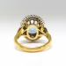 Vintage Aquamarine Diamond Ring Circa 1970's 4.57ct t.w. Oval Diamond Halo Cocktail Ring 18k Yellow White Gold