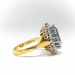 Vintage Aquamarine Diamond Ring Circa 1970's 4.57ct t.w. Oval Diamond Halo Cocktail Ring 18k Yellow White Gold