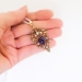 Antique Amethyst Diamond Pendant Vintage 1920's 5.17ct t.w. Edwardian Heart Shaped Old European Birthstone Charm Necklace 18k Gold Silver