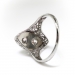 Art Deco .57ct.tw. Diamond Toi et Moi Floral Filigree Navette Ring 18K