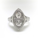 Art Deco .57ct.tw. Diamond Toi et Moi Floral Filigree Navette Ring 18K