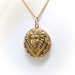 Antique Diamond Locket Pendant Circa 1900's Art Nouveau Mystical Woman Old Mine Cut Diamond Locket 10K 18K Yellow Gold 21 Inch Chain