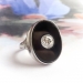 Edwardian Onyx Diamond Ring Antique 1920's .68ct Old European Cut Art Deco Mourning Cocktail Statement Memento Mori Ring 18k White Gold