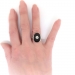 Edwardian Onyx Diamond Ring Antique 1920's .68ct Old European Cut Art Deco Mourning Cocktail Statement Memento Mori Ring 18k White Gold