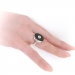 Edwardian Onyx Diamond Ring Antique 1920's .68ct Old European Cut Art Deco Mourning Cocktail Statement Memento Mori Ring 18k White Gold
