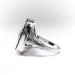 Edwardian Onyx Diamond Ring Antique 1920's .68ct Old European Cut Art Deco Mourning Cocktail Statement Memento Mori Ring 18k White Gold