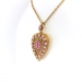 Antique Victorian Ruby and Diamond Crystal Quartz Locket Pendant Necklace 18k Yellow Gold With 18.5' Inch Matching Chain
