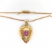 Antique Victorian Ruby and Diamond Crystal Quartz Locket Pendant Necklace 18k Yellow Gold With 18.5' Inch Matching Chain