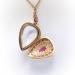 Antique Victorian Ruby and Diamond Crystal Quartz Locket Pendant Necklace 18k Yellow Gold With 18.5' Inch Matching Chain
