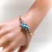 Antique Turquoise Diamond Bracelet 1890's 3.06ct t.w. Victorian Old European Cut Wedding Hinged Cuff 18k Yellow Gold Silver 6.5' Inches