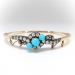 Antique Turquoise Diamond Bracelet 1890's 3.06ct t.w. Victorian Old European Cut Wedding Hinged Cuff 18k Yellow Gold Silver 6.5' Inches