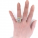 Antique Moonstone Diamond Ring Edwardian 16.82ct t.w. Antique Diamond Halo Two Tone Cocktail Statement Ring 10k 14k Yellow White Gold