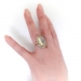 Antique Moonstone Diamond Ring Edwardian 16.82ct t.w. Antique Diamond Halo Two Tone Cocktail Statement Ring 10k 14k Yellow White Gold