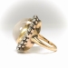 Antique Moonstone Diamond Ring Edwardian 16.82ct t.w. Antique Diamond Halo Two Tone Cocktail Statement Ring 10k 14k Yellow White Gold