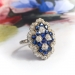 Art Deco Sapphire Diamond Ring 1930's 2.16ct t.w. Natural Blue Sapphire Vintage Antique Statement Cocktail Birthstone Ring Platinum 18k Gold