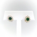 Vintage Tiffany & Co Emerald Diamond Earrings Estate 2.08ct t.w. Emerald Asscher Marquise Cut Diamond Studs Omega Backs 18k Yellow Gold