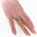 Antique Turquoise Diamond Ring Circa 1900's 2.33ct t.w. Art Nouveau Old European Cut Diamond Halo Unique Engagement Ring 14k Yellow Gold