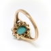 Antique Turquoise Diamond Ring Circa 1900's 2.33ct t.w. Art Nouveau Old European Cut Diamond Halo Unique Engagement Ring 14k Yellow Gold