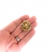 Antique Diamond Locket Pendant Circa 1900's .03ct Old European Cut Art Nouveau Iris Floral Pendant 10k Yellow Gold