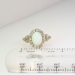 Original Art Nouveau Opal & Old Mine Cut Diamond Ring 14k