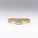 Estate French Cut Diamond Engagement Ring .32ct Bezel Set Vintage Solitaire Stacking Minimalist Boho Chic Ring Satin Finish 18k Yellow Gold