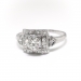 Art Deco Engagement Ring Vintage 1930's .68ct t.w. Square Diamond Halo Antique Old Wedding Anniversary Ring Platinum