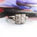 Art Deco Engagement Ring Vintage 1930's .68ct t.w. Square Diamond Halo Antique Old Wedding Anniversary Ring Platinum