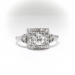 Art Deco Engagement Ring Vintage 1930's .68ct t.w. Square Diamond Halo Antique Old Wedding Anniversary Ring Platinum