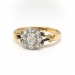 Antique Victorian Diamond Daisy Engagement or Right Hand Ring 18CT Yellow Gold and Silver