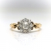 Antique Victorian Diamond Daisy Engagement or Right Hand Ring 18CT Yellow Gold and Silver