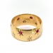 Vintage Ruby and Diamond Star Eternity Band Unisex Ring 14K Yellow Gold Size 10.5