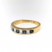 Estate Step Cut Sapphire and Diamond Stacking Band 18K